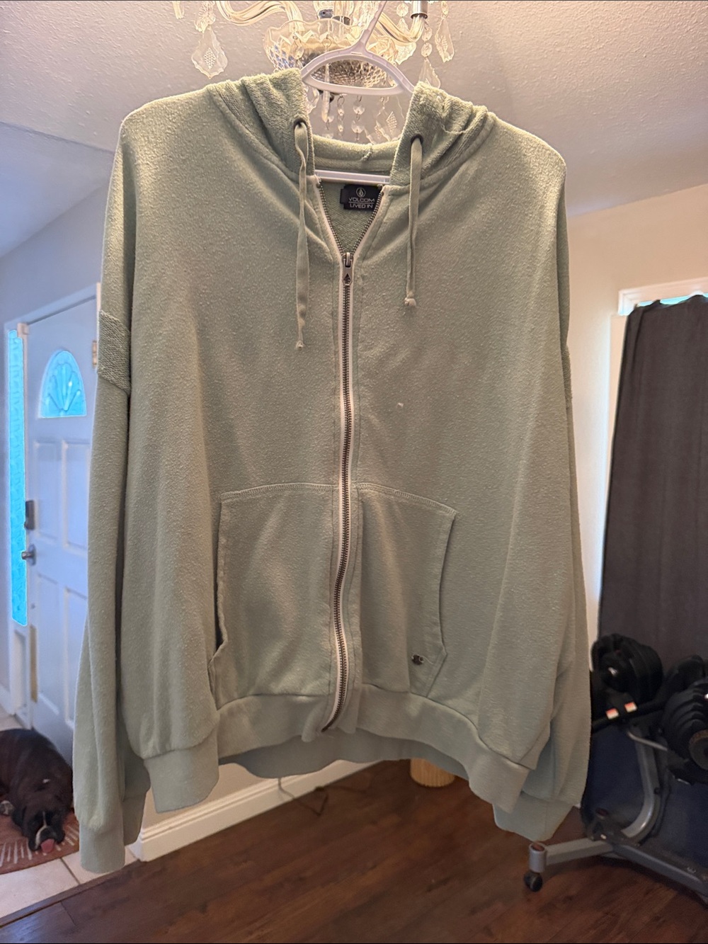 Light Sage Zip-Up Hooded Sweatshirt like new matches shorts listed